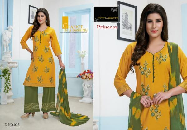 Manjeera Princess Rayon with Work Designer Readymade Suit